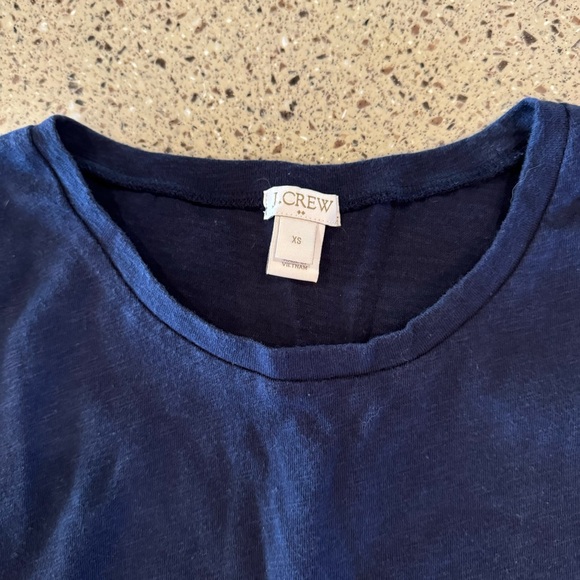 J. Crew Tie-Waisted Pocket Tee in Navy Size XS - Picture 5 of 7
